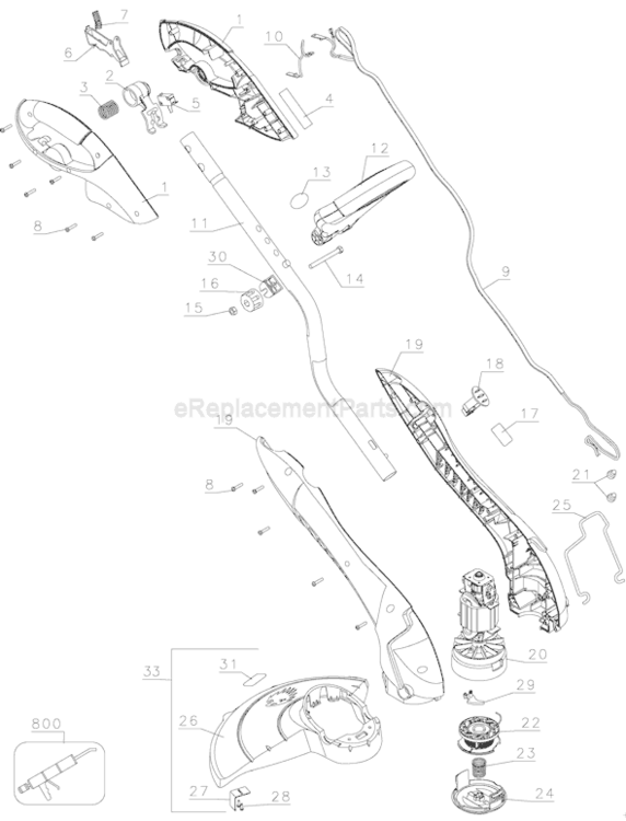 Page A Diagram and Parts List for GH600 Type 2 Black and Decker Trimmer